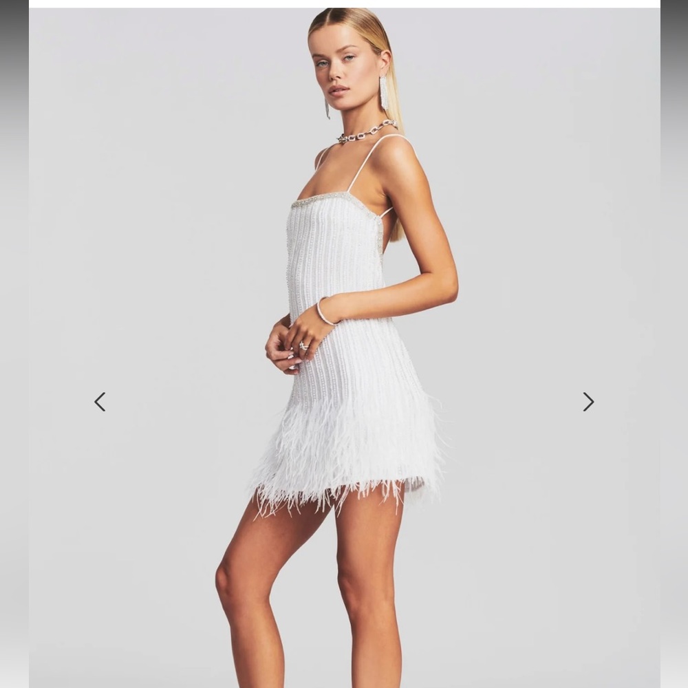 Retrofete sequin feather mini dress XS BRAND NEW w/ tags